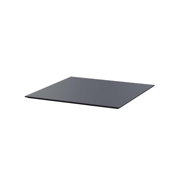 Tischplatte HPL 70x70cm - schwarz seitlich 