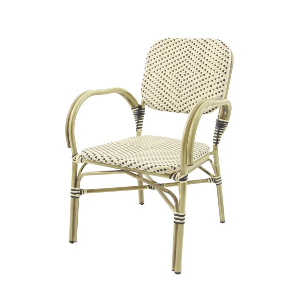 Felix Bistrostuhl Rattan - Bambus-Weiss/Schwarz 
