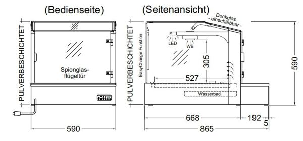 Wärmevitrine Basic A-59-59 DP703FS Sonder