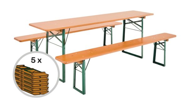 Biertisch Garnitur 220x50cm Set
