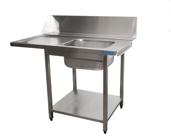 Zulauftisch rechts mit 1 Becken 1200 mm