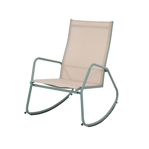 Brody Garten-Schaukelstuhl - Grün-Beige