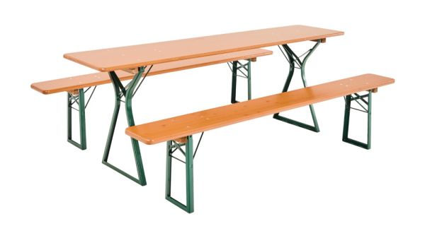 Biertisch Garnitur mit Beinfreiheit 220x50cm Set