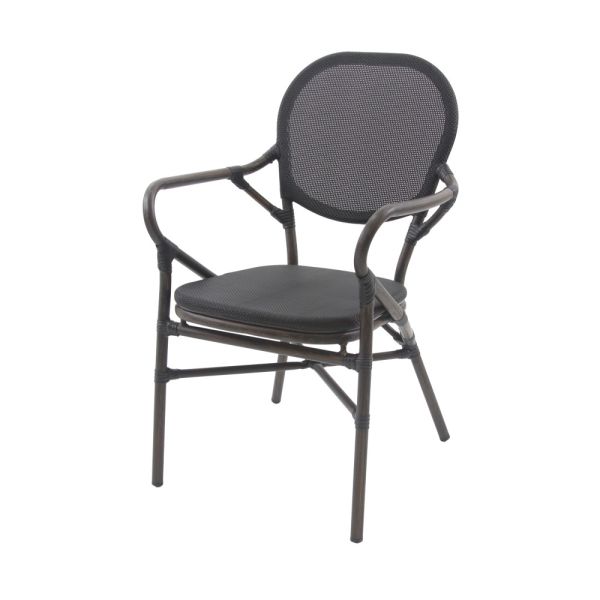 Tango Bistrostuhl Textil - Wenge-Schwarz Mesh