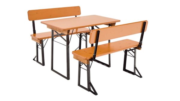 Biertisch Garnitur "Shorty" mit Lehne 108x67cm Set