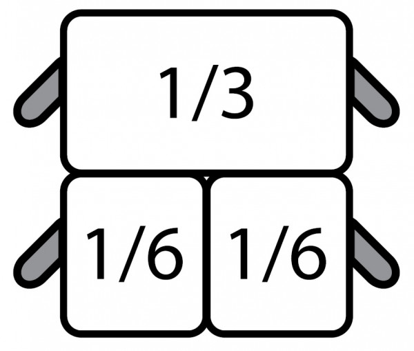 Nudelkorbset 1 x GN1/3 quer + 2 x GN1/6