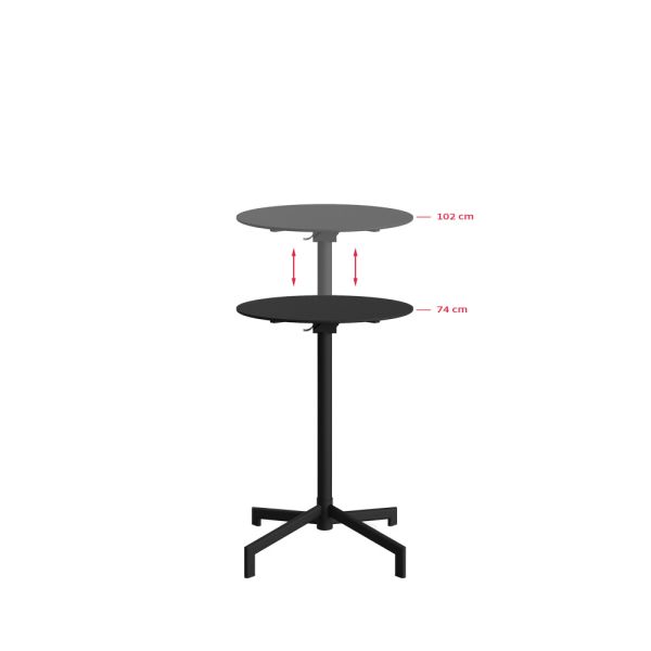 Versa Terrassen-/Stehtisch höhenverstellbar - Schwarz 