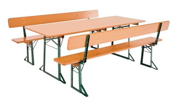 Biertisch Garnitur mit Lehne 220x75cm Set