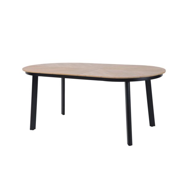 Polly Dining-Gartentisch - Schwarz-Wood