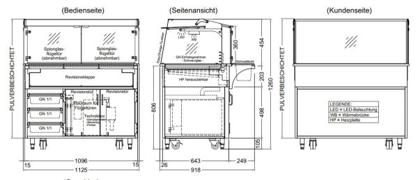 Wärmevitrine Flat Comfort S-112-45 DP703FS Sonder
